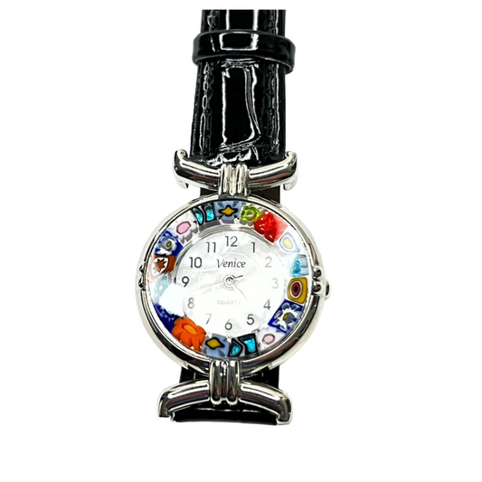 a women's watch with a multicolored dial