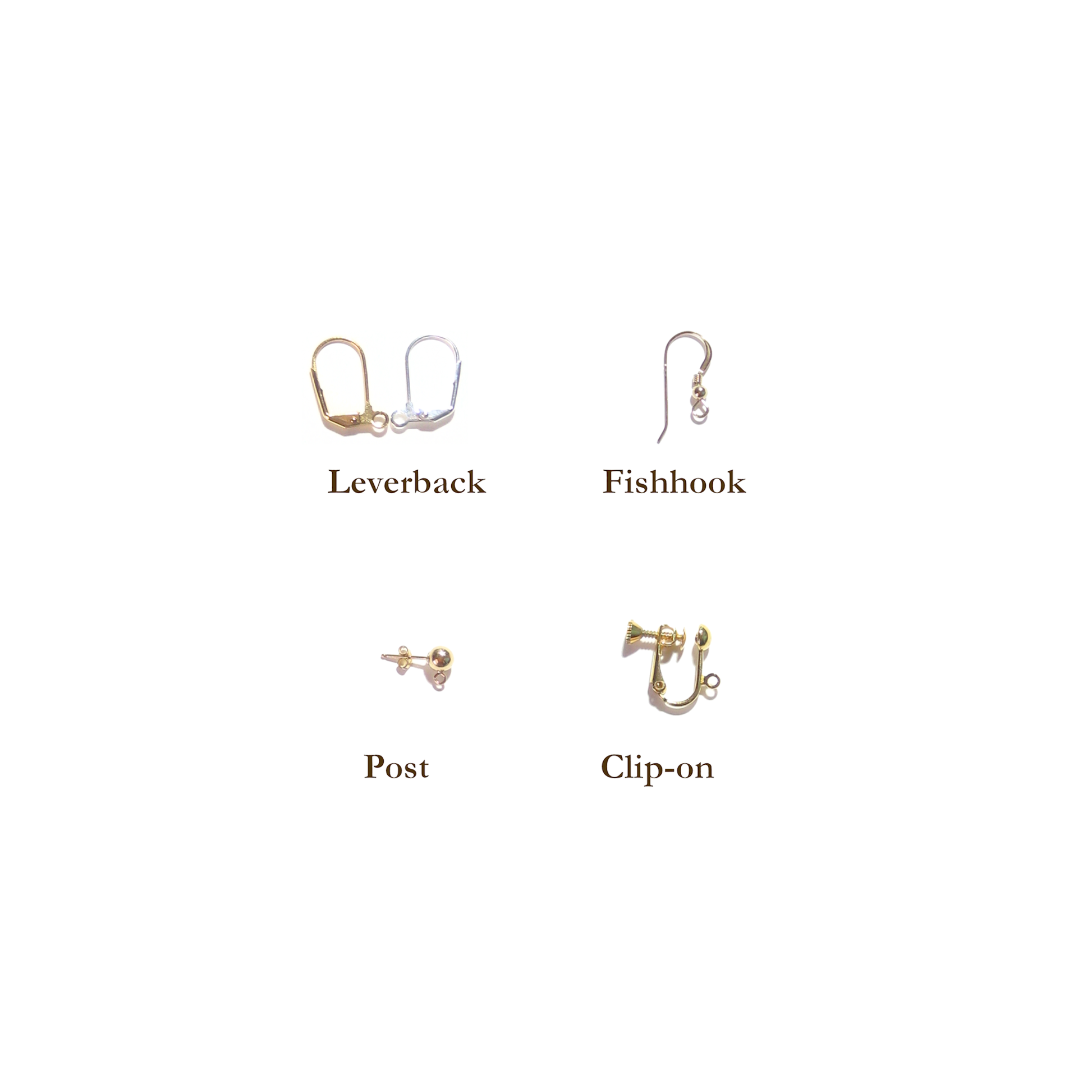 Four different style of earrings