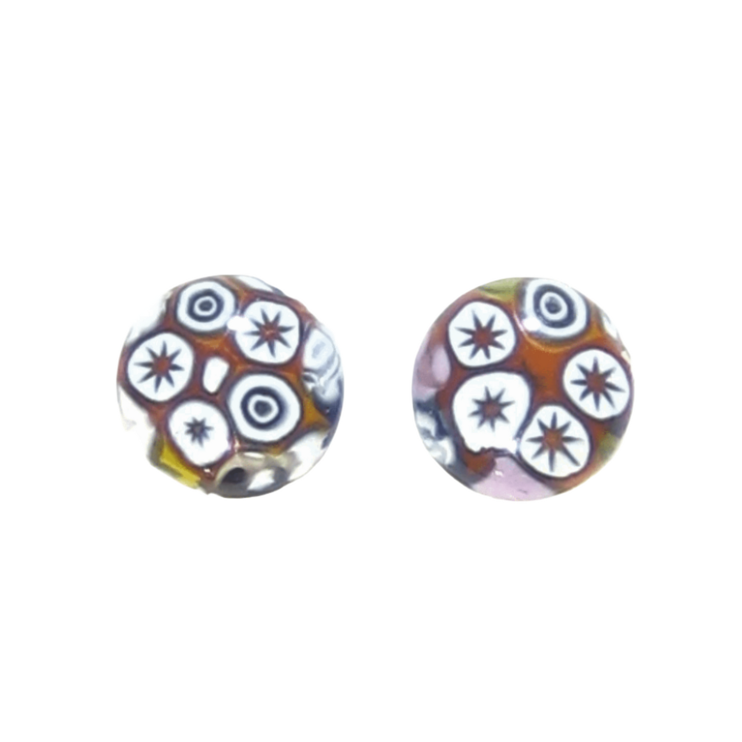 Colorful Millefiori Star Sterling Post Stud Earrings by JKC Murano