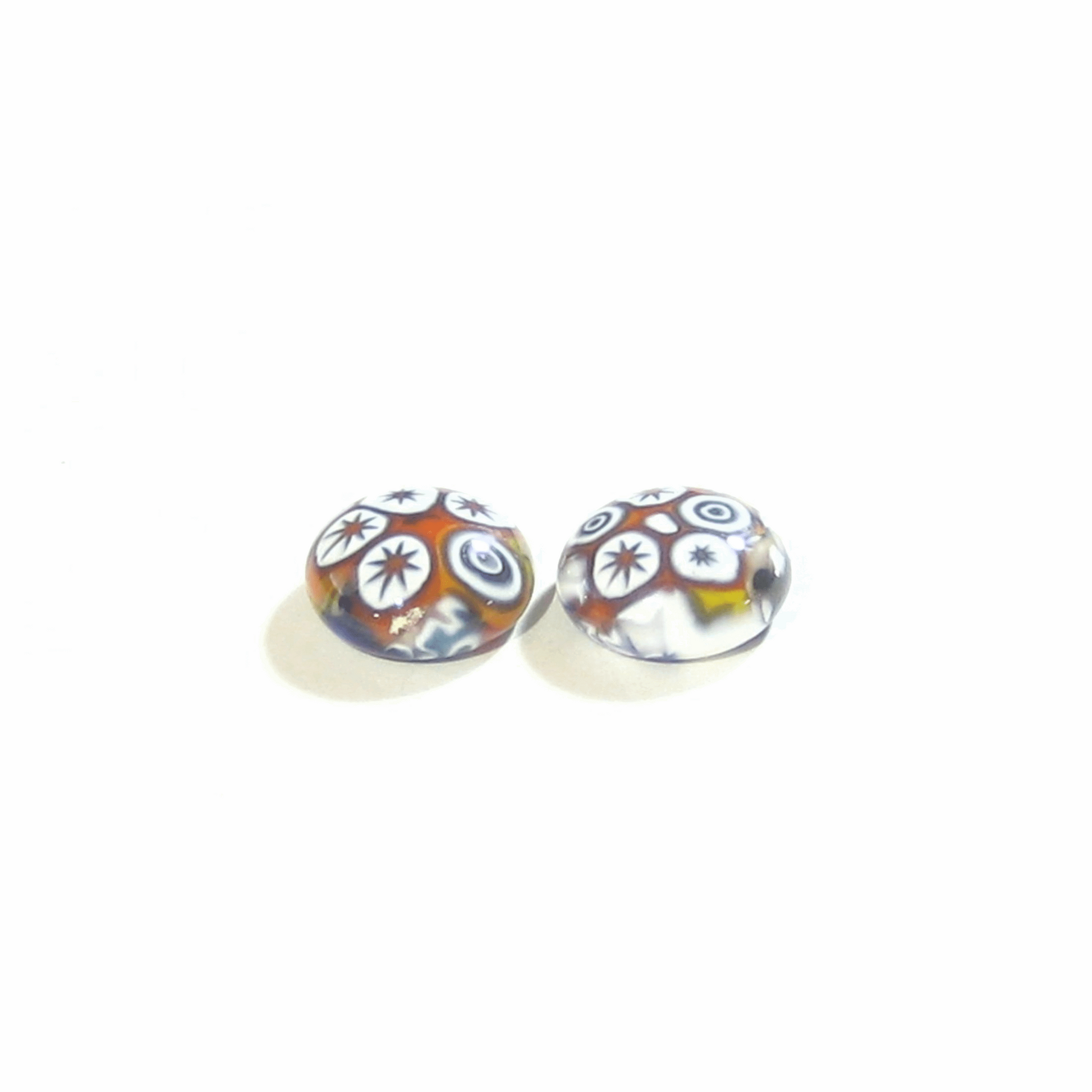 Colorful Millefiori Star Sterling Post Stud Earrings by JKC Murano - JKC Murano