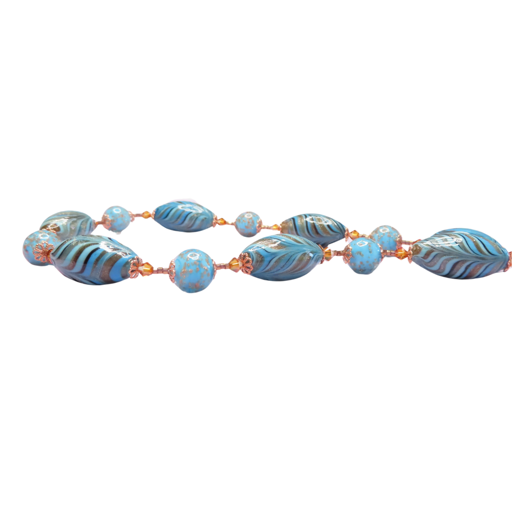 a blue beaded bracelet with a zebra design