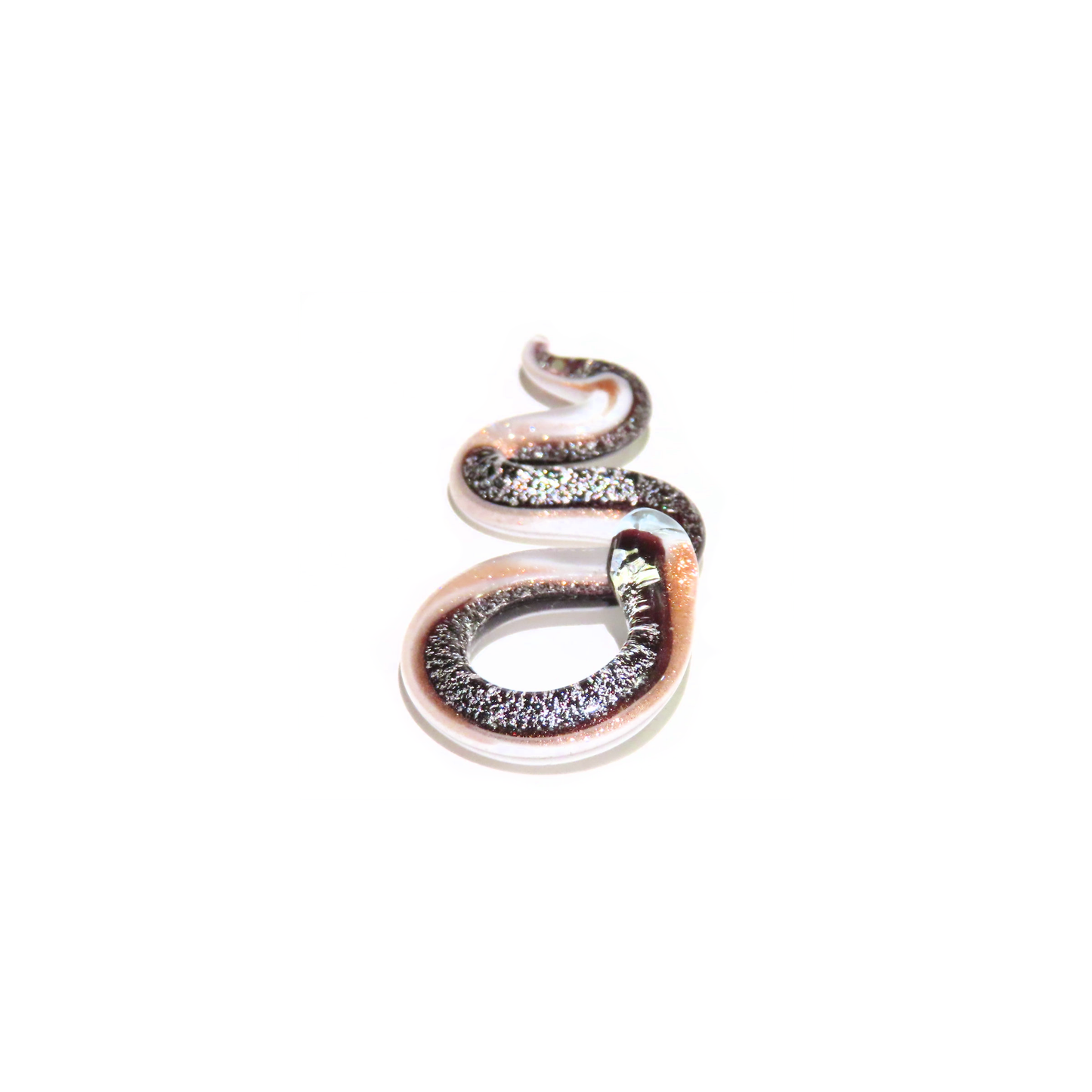 Murano Glass Black White Snake Pendant