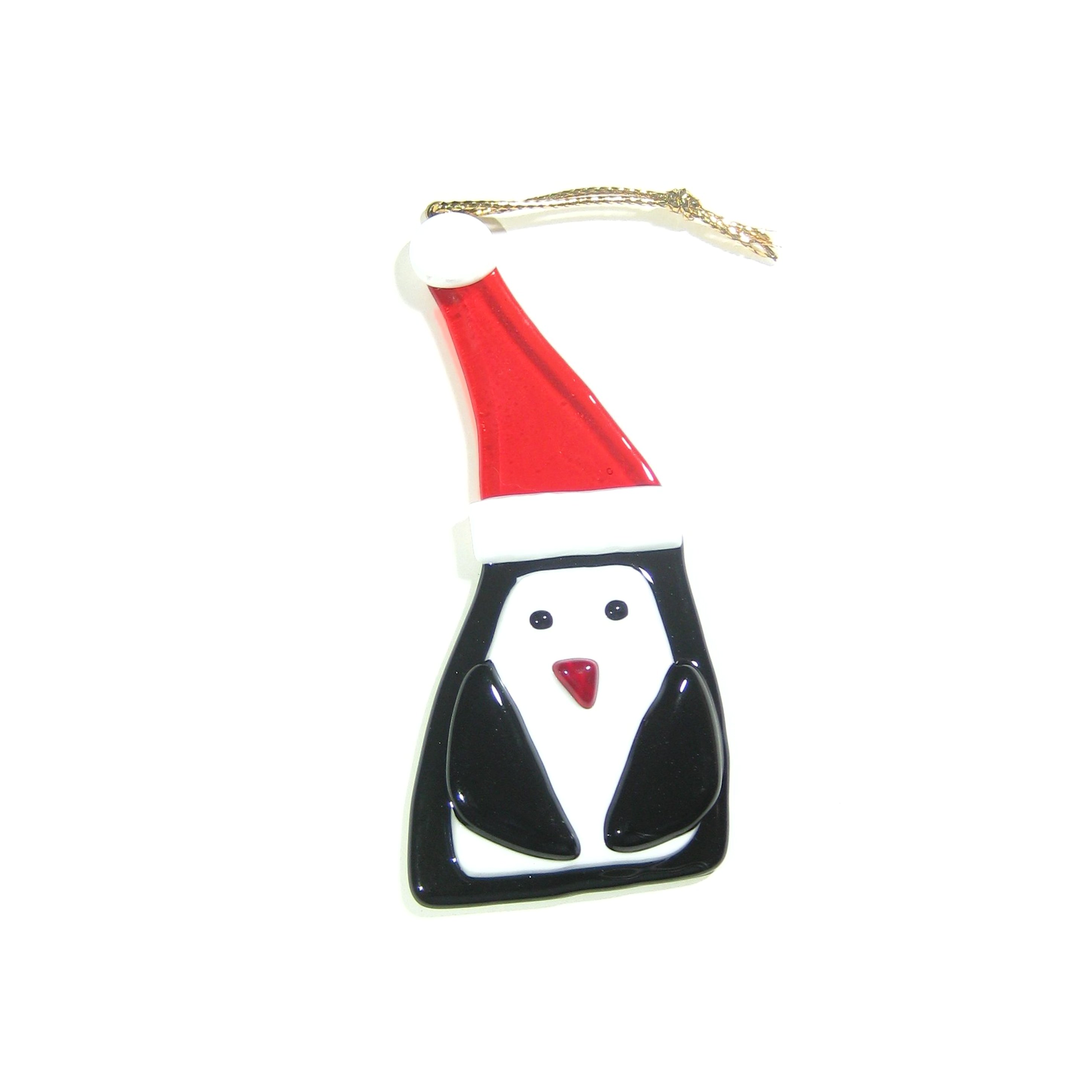 Murano Glass Santa Penguin Tree Ornament - JKC Murano