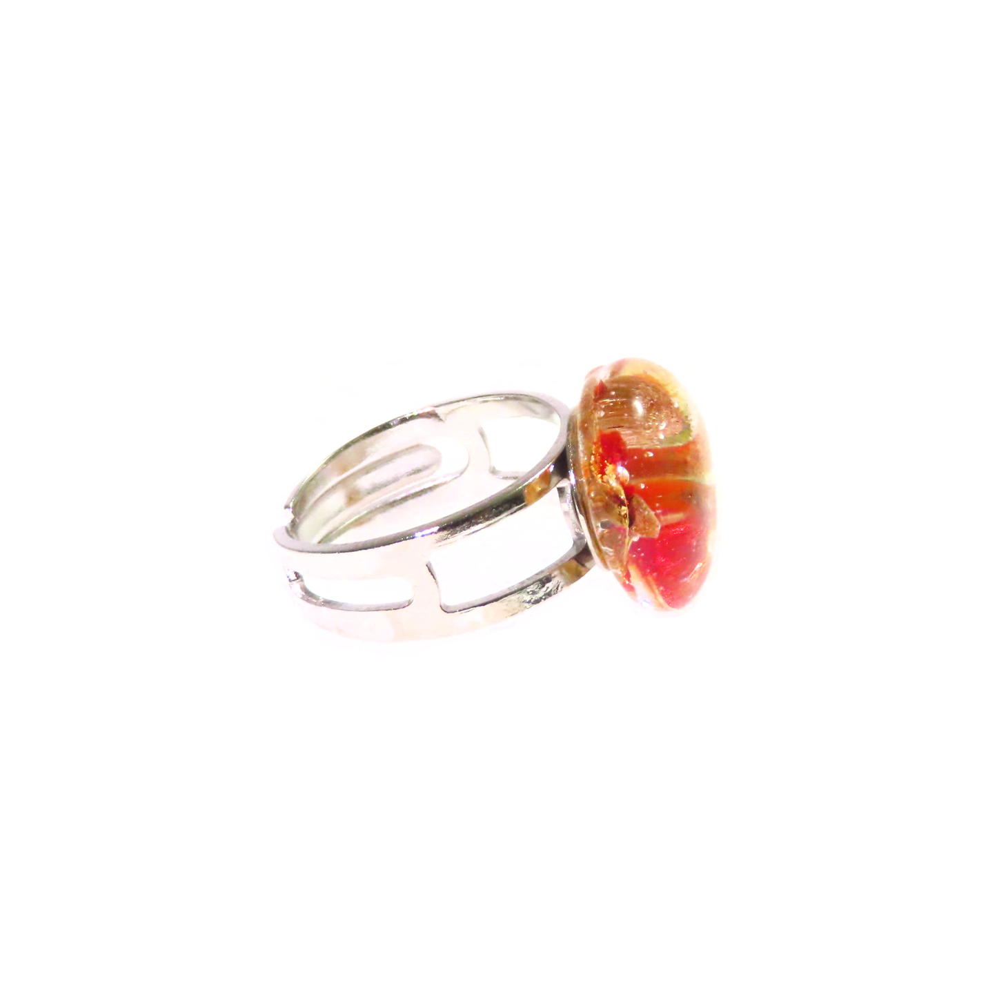 Murano Glass Red Gold Ring