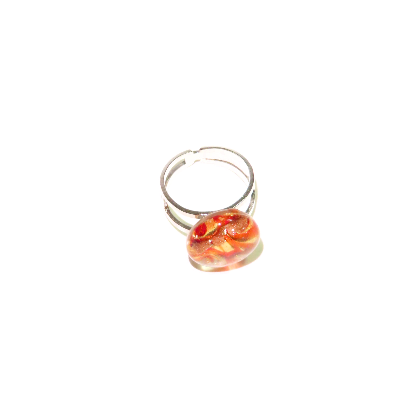 Murano Glass Red Gold Ring